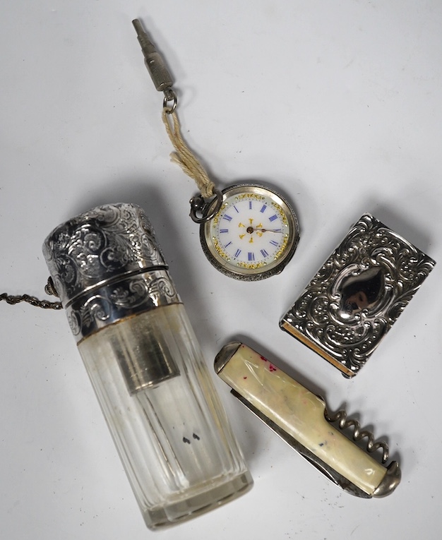 A collection of small silver items and mixed bijouterie items. Condition - poor to fair to good